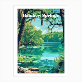 Rainbow Springs Florida Nature Travel Art Illustration Art Print