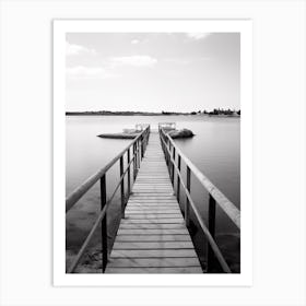 Porto Cesareo, Italy, Black And White Photography 3 Art Print