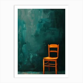 Chair In Front Of A Wall Art Print