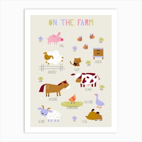 Farm animals Art Print
