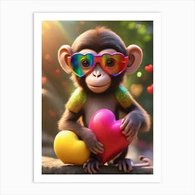 Monkey In Sunglasses 1 Art Print