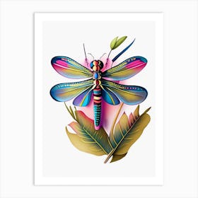 Four Spotted Skimmer Dragonfly Tattoo 1 Art Print