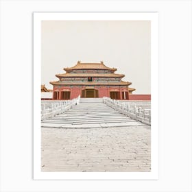 Forbidden City Beijing Boho Landmark Illustration Art Print