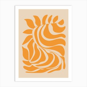 Abstract orange plant Art Print