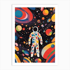 Astronaut Colourful Illustration 13 Art Print