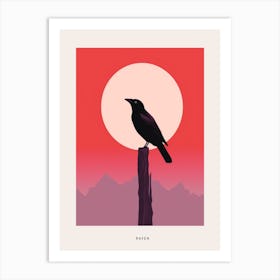 Minimalist Raven 1 Bird Poster Art Print
