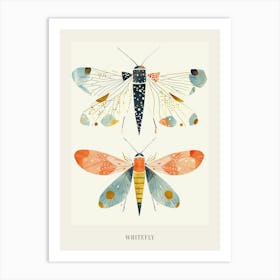 Colourful Insect Illustration Whitefly 7 Poster Art Print