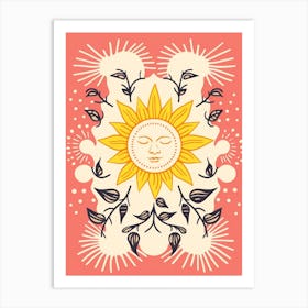 Cute Pastel Sun Digital Illustration   2 Art Print