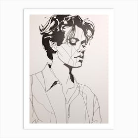 Harry Styles Line Drawing 2 Art Print