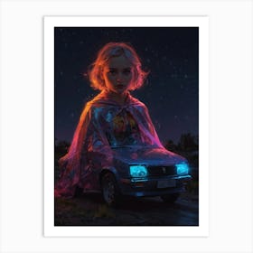 Girl In The Car Art Print