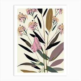 Swamp Milkweed Wildflower Modern Muted Colours Art Print