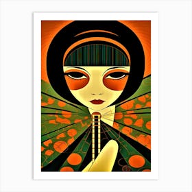 Geisha Girl - Dragonfly Inspired Art Print