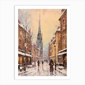 Vintage Winter Painting Vienna Austria 1 Art Print