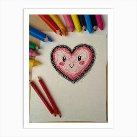 Heart Drawing 20 Art Print