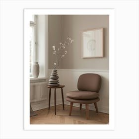 Beige Living Room 1 Art Print