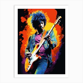 Jimi Hendrix Colourful 1 Art Print