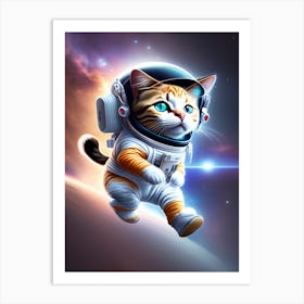 Cat Astronaut In Space Art Print