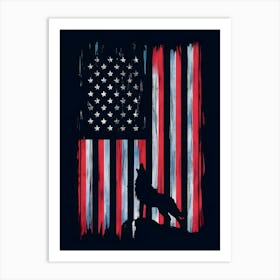 American Flag Wolf Art Print