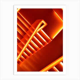 Orange Stairway Art Print