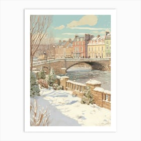 Vintage Winter Illustration Richmond England 3 Art Print