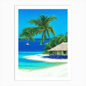 Cayo Santa Maria Cuba Pointillism Style Tropical Destination Art Print