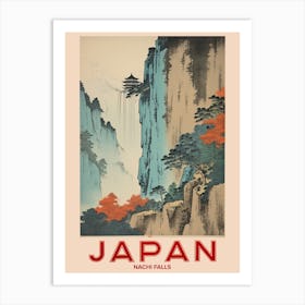 Nachi Falls, Visit Japan Vintage Travel Art 3 Art Print