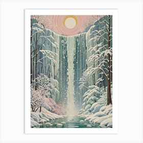 Winter Waterfall no1 Art Print