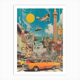 Dublin   Retro Collage Style 2 Art Print