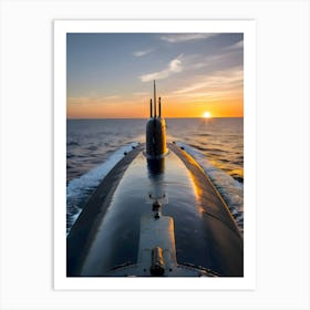 Sunset On A Submarine -Reimagined Art Print