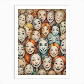 Many Faces Art Print