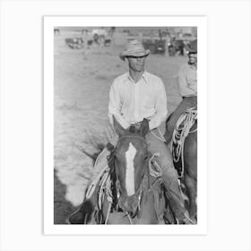 Cowboy On Horse, Bean Day Rodeo, Wagon Mound, Mew Mexico By Russell Lee Art Print