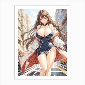 Sexy Anime Girl Painting (22) Art Print