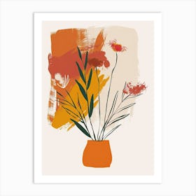 Pastel Cosmos Mid Century Style Art Print