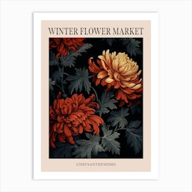Chrysanthemums 7 Winter Flower Market Poster Art Print