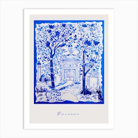 Ravenna 2 Italy Blue Drawing Poster Art Print