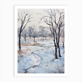 Winter City Park Painting Franklin Delano Roosevelt Park Philadelphia 4 Art Print