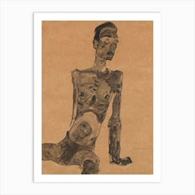 Seated Male Nude (1910), Egon Schiele Art Print