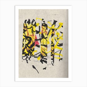 Yellow And Black Collage 1 Art Print