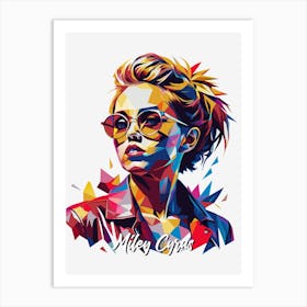 Myley Cyrus 04 Portrait Music Icon Style WPAP Pop Art Art Print