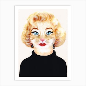 Marilyn Monroe Cat Art Print