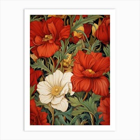 Red And White Poppy Art Print