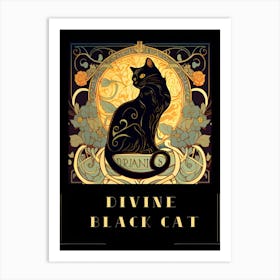 Divine Black Cat , Cats Collection 2 Art Print