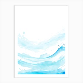 Blue Ocean Wave Watercolor Vertical Composition 11 Art Print