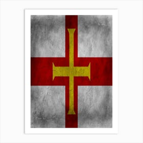 Guernsey Flag Texture Art Print