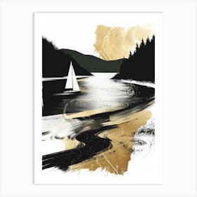 Sailboat On The Lake 3 Art Print