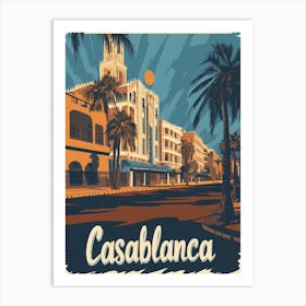 Aihrgdesign A Retro Travel Poster For Casablanca Featuring Th E0138a6a 352d 4c58 802e Ca1893639be6 3 Art Print