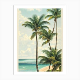 Long Bay Beach Turks And Caicos Vintage Art Print