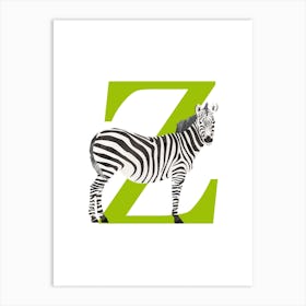 Z For Zebra Art Print