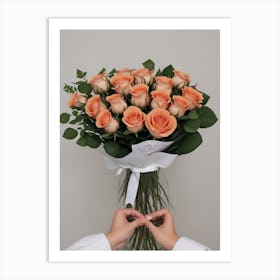 Peach Roses Art Print