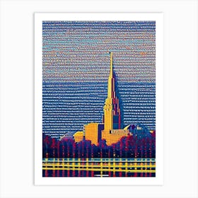 Columbus, City Us  Pointillism Art Print